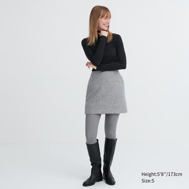 calzamaglia termica da donna uniqlo heattech a coste grigia