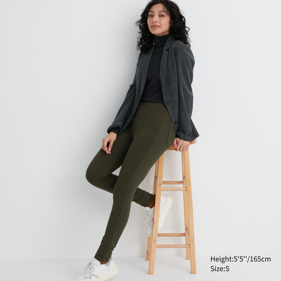 top termico da donna uniqlo heattech ultra stretch a vita alta colore oliva