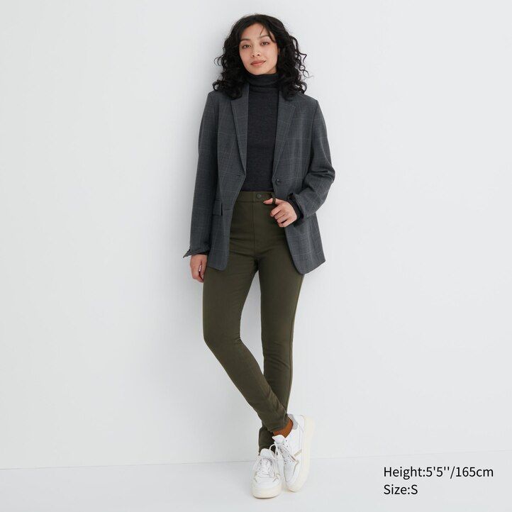 top termico da donna uniqlo heattech ultra stretch a vita alta colore oliva