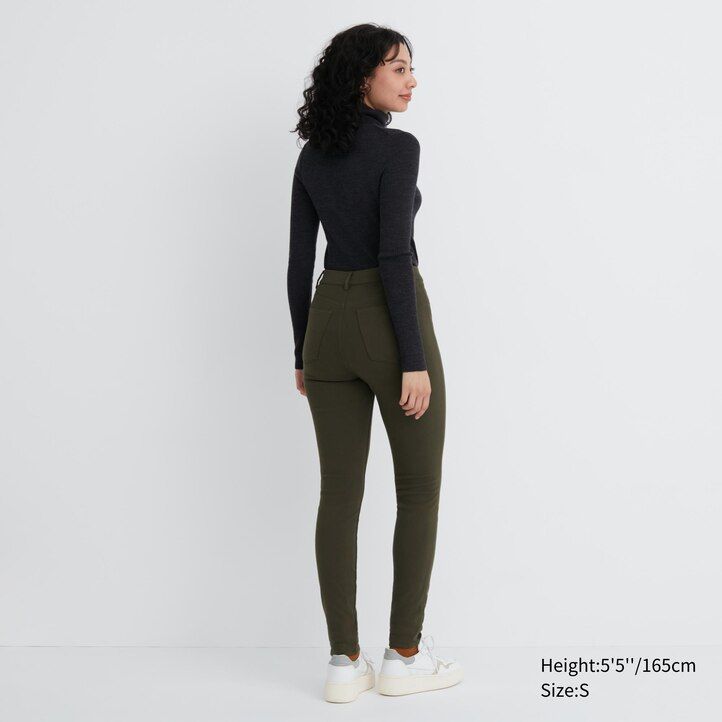 top termico da donna uniqlo heattech ultra stretch a vita alta colore oliva