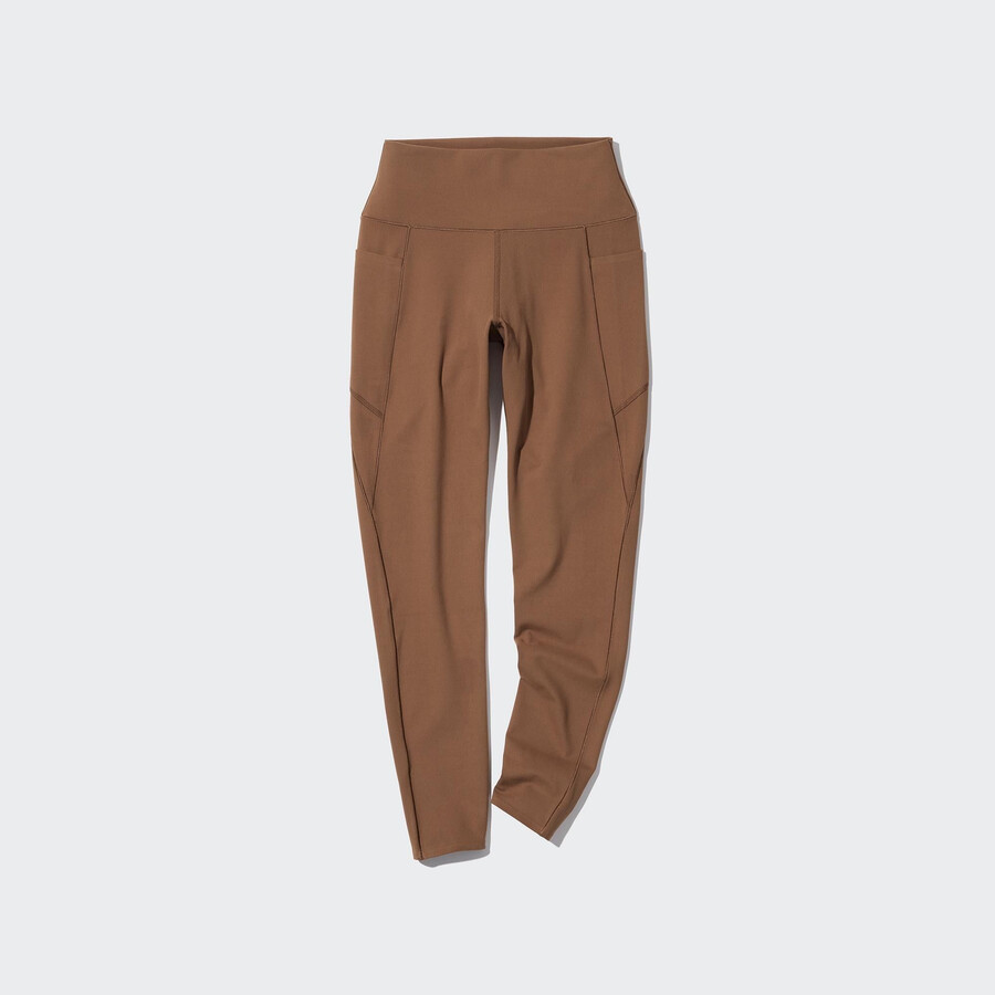 top da donna uniqlo airism con protezione uv morbida e tasche colore marrone