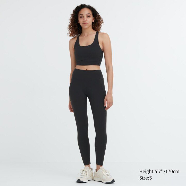 top da donna uniqlo airism con protezione uv morbida e tasche colore marrone