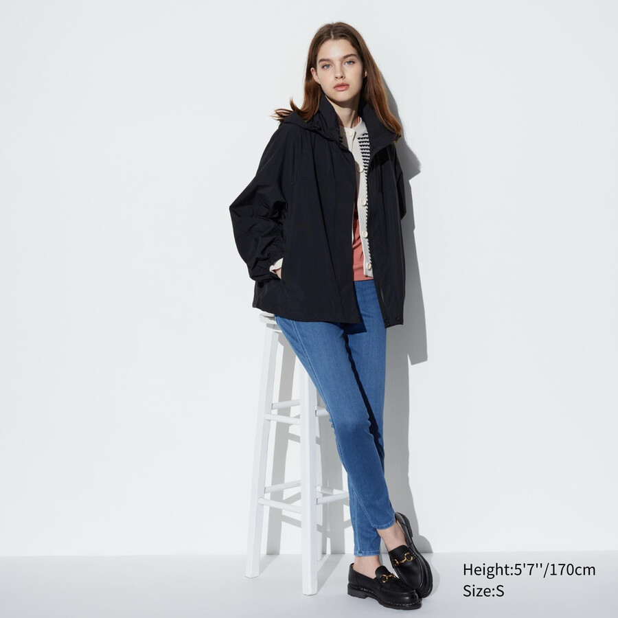 top in denim ultra elasticizzato uniqlo da donna blu
