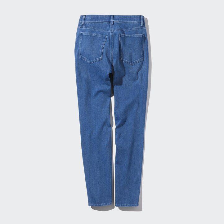 top in denim ultra elasticizzato uniqlo da donna blu