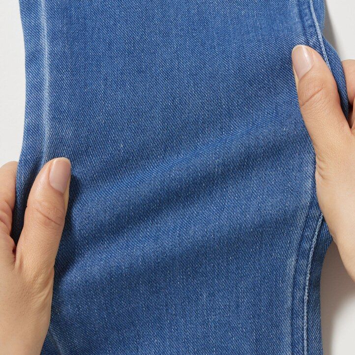 top in denim ultra elasticizzato uniqlo da donna blu