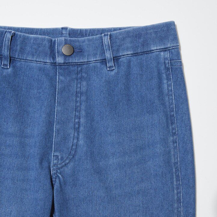 top in denim ultra elasticizzato uniqlo da donna blu