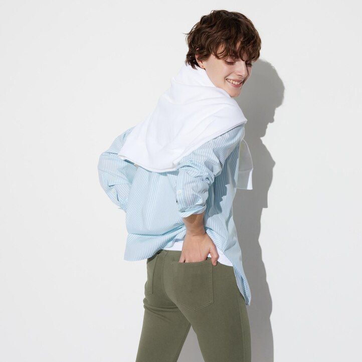 top uniqlo ultra stretch da donna bianco