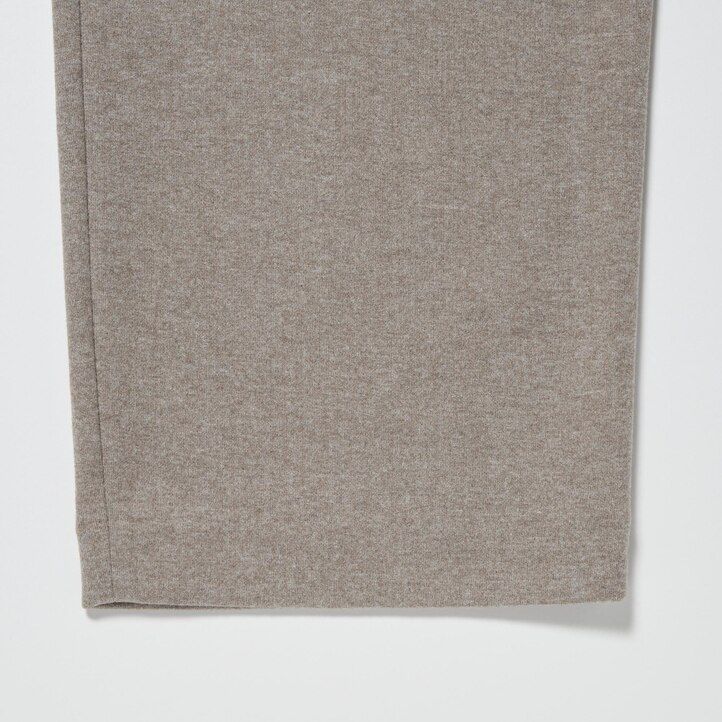 top da donna uniqlo in jersey spazzolato con pieghe a gamba larga beige