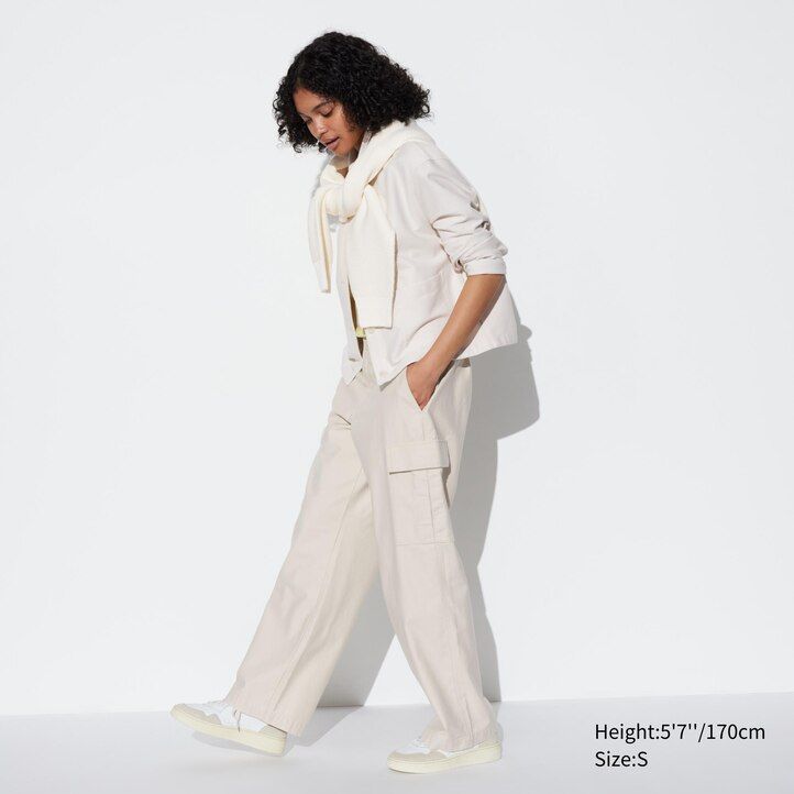 top da donna uniqlo wide straight legrgo grigio scuro