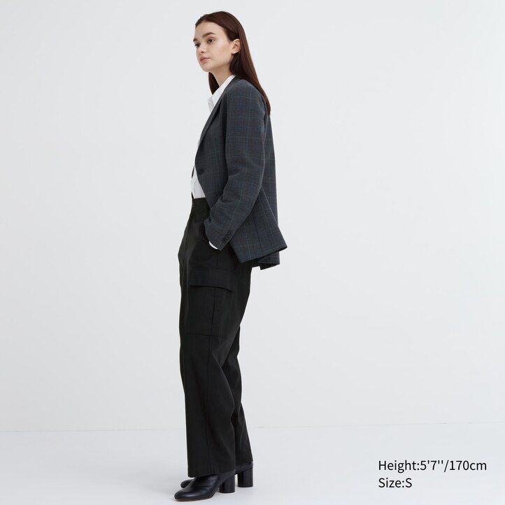 top da donna uniqlo wide straight legrgo verdi