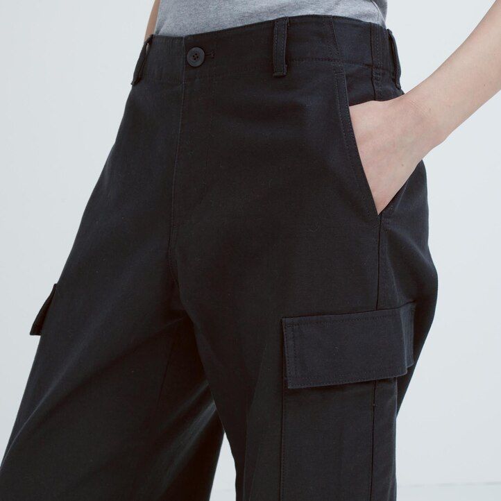 top da donna uniqlo wide straight legrgo verdi