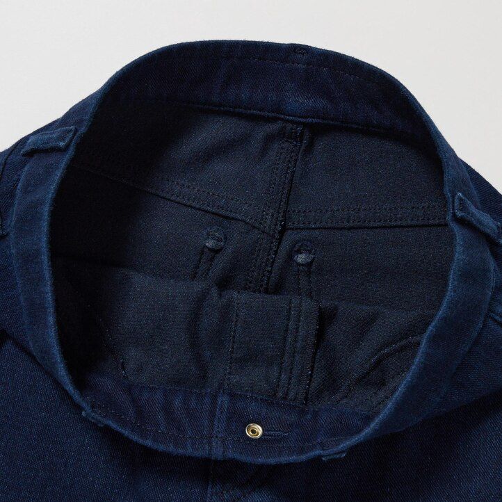 top a vita alta in denim ultra elasticizzato heattech uniqlo da donna blu