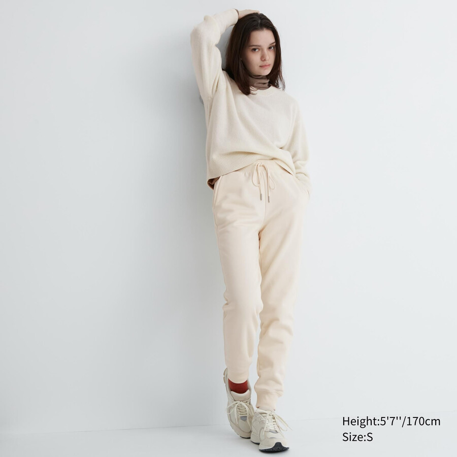 top da donna uniqlo heattech con fodera in pile bianco