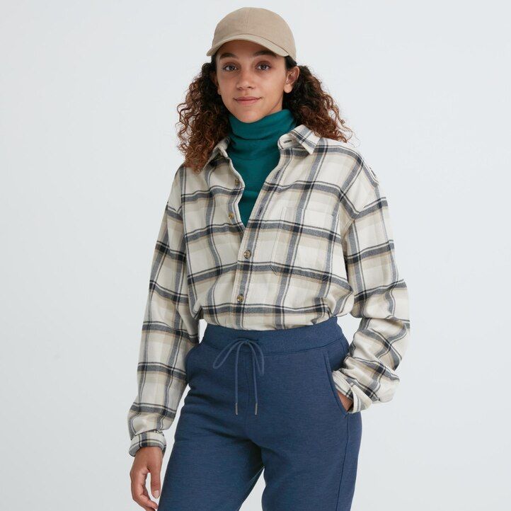 top da donna uniqlo heattech con fodera in pile bianco