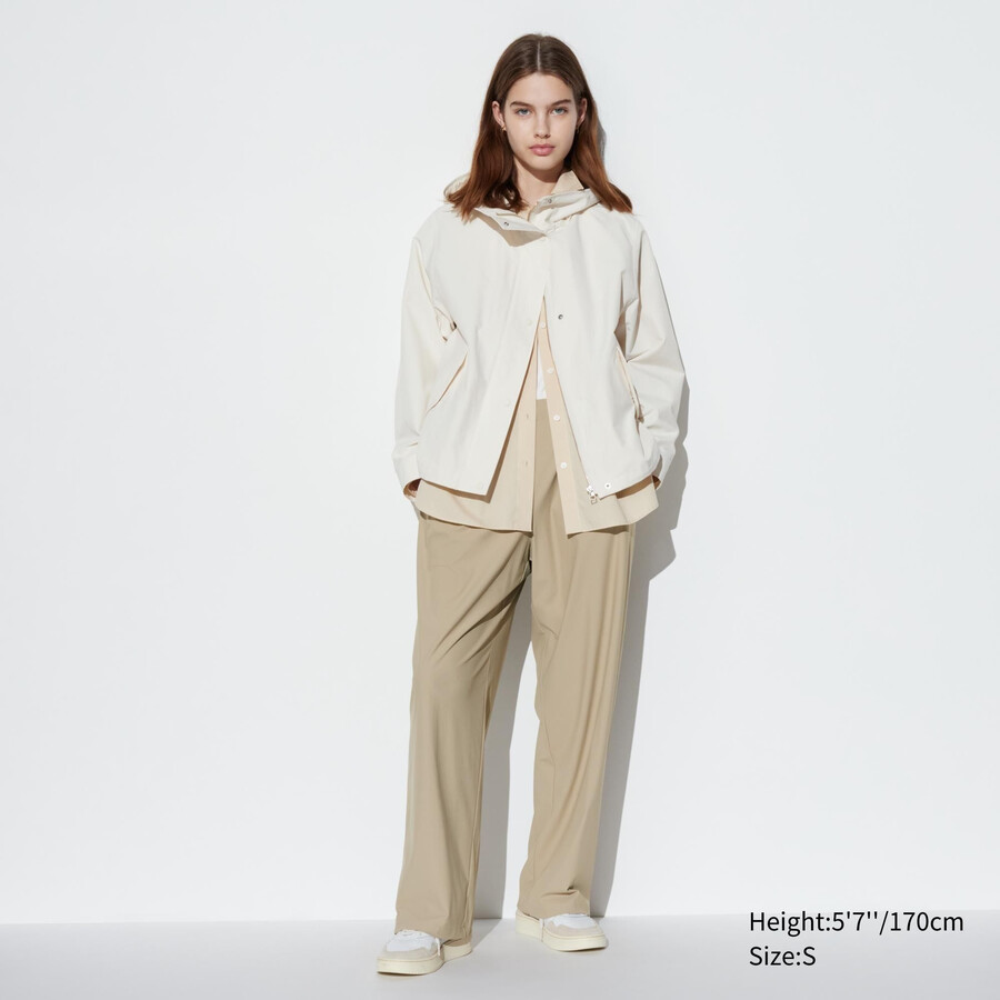 top da donna uniqlo airism ultra stretch straight wide leg beige