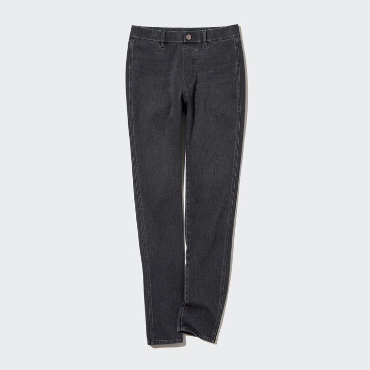 top da donna in denim ultra elasticizzato uniqlo grigio scuro