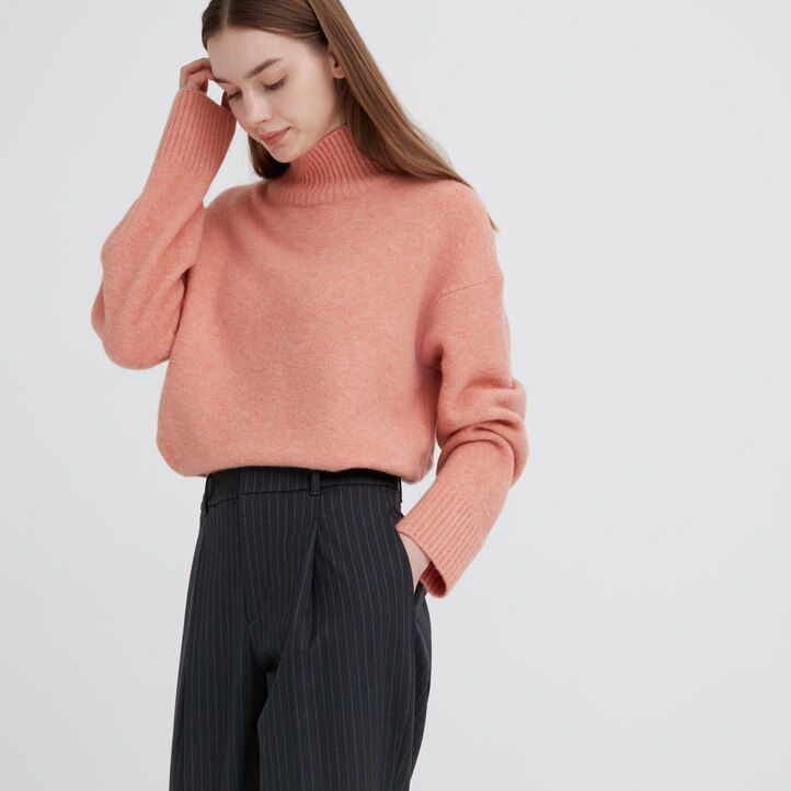 top da donna a righe uniqlo heattech blu navy con pieghe
