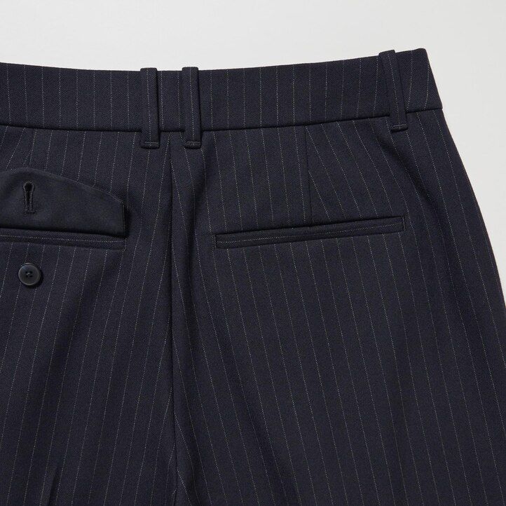 top da donna a righe uniqlo heattech blu navy con pieghe