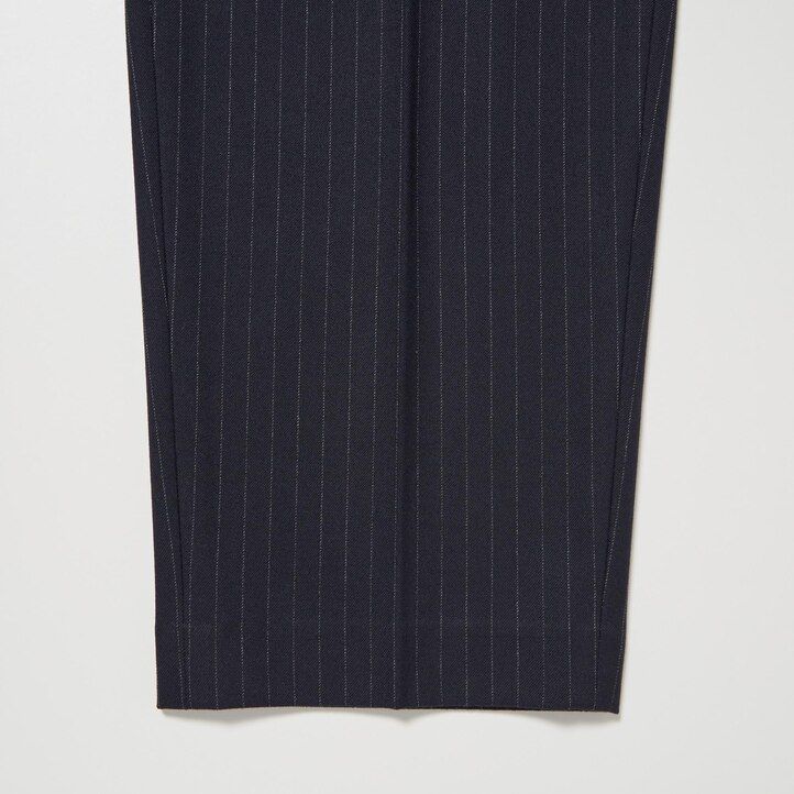 top da donna a righe uniqlo heattech blu navy con pieghe