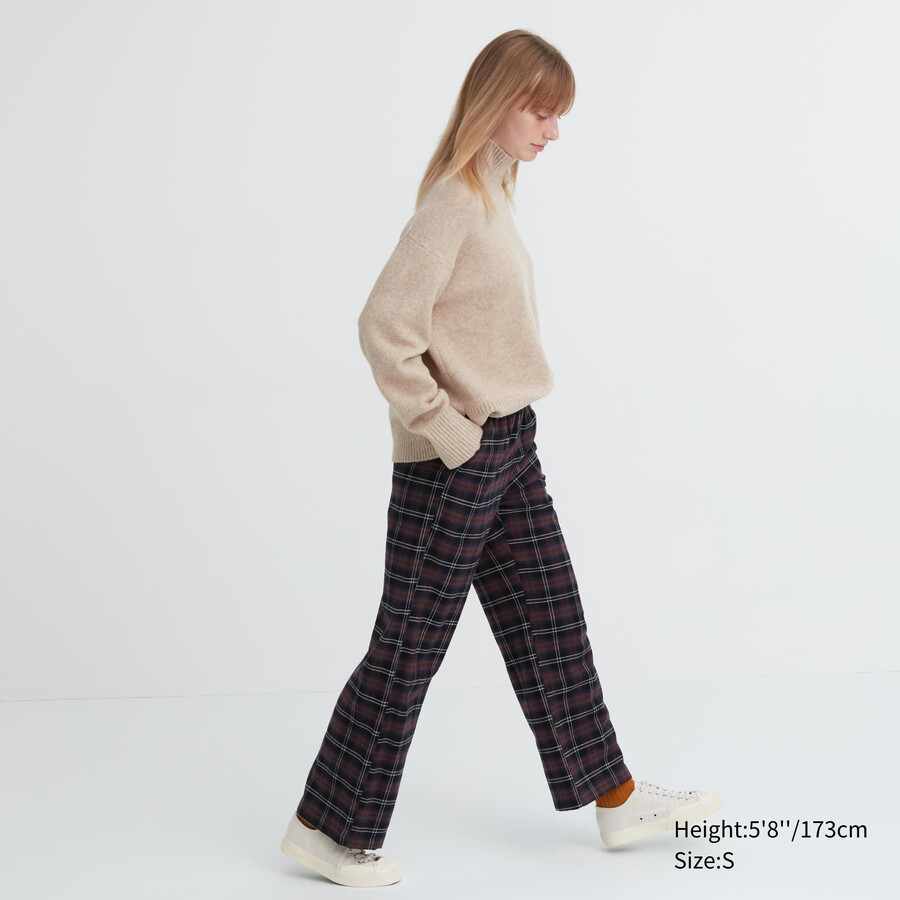 top in flanella uniqlo da donna marrone scuro