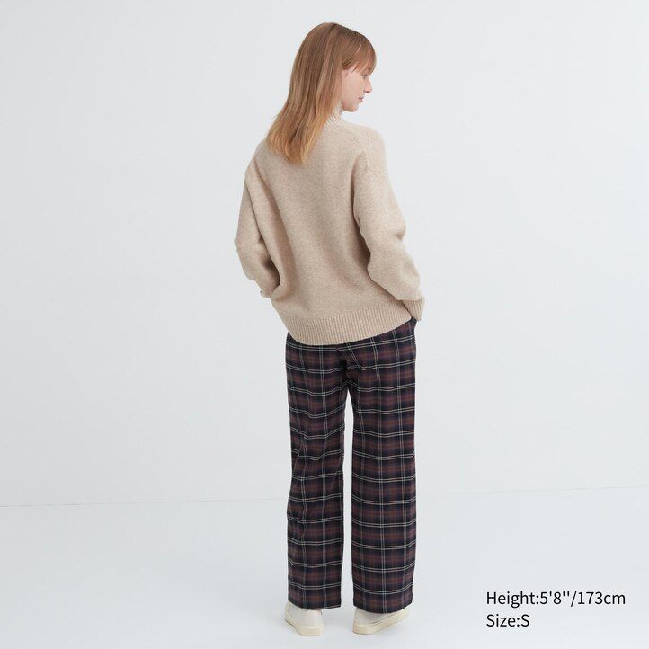 top in flanella uniqlo da donna marrone scuro
