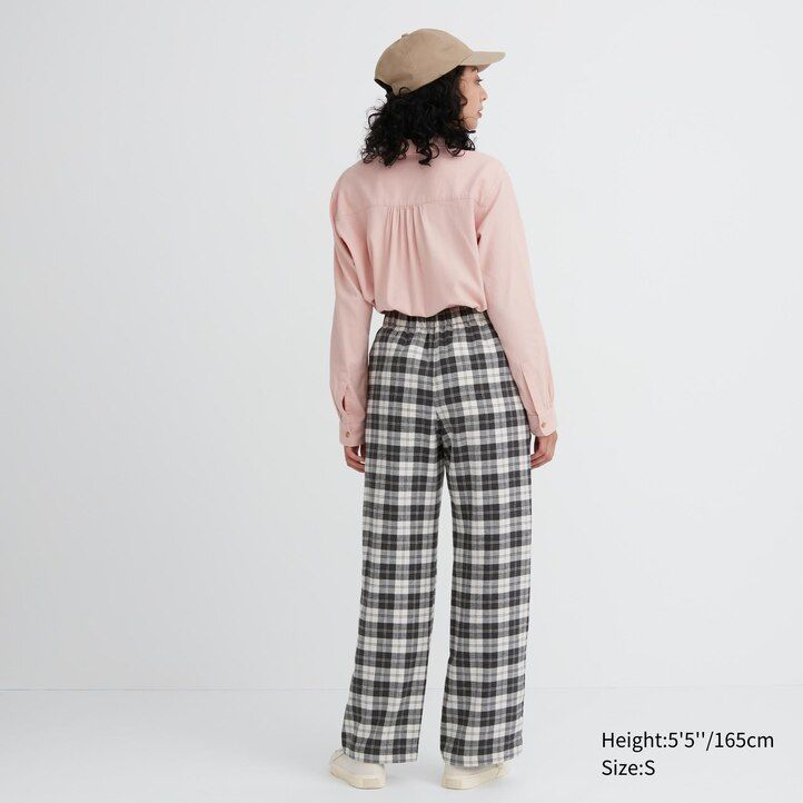 top da donna in flanella uniqlo bianca