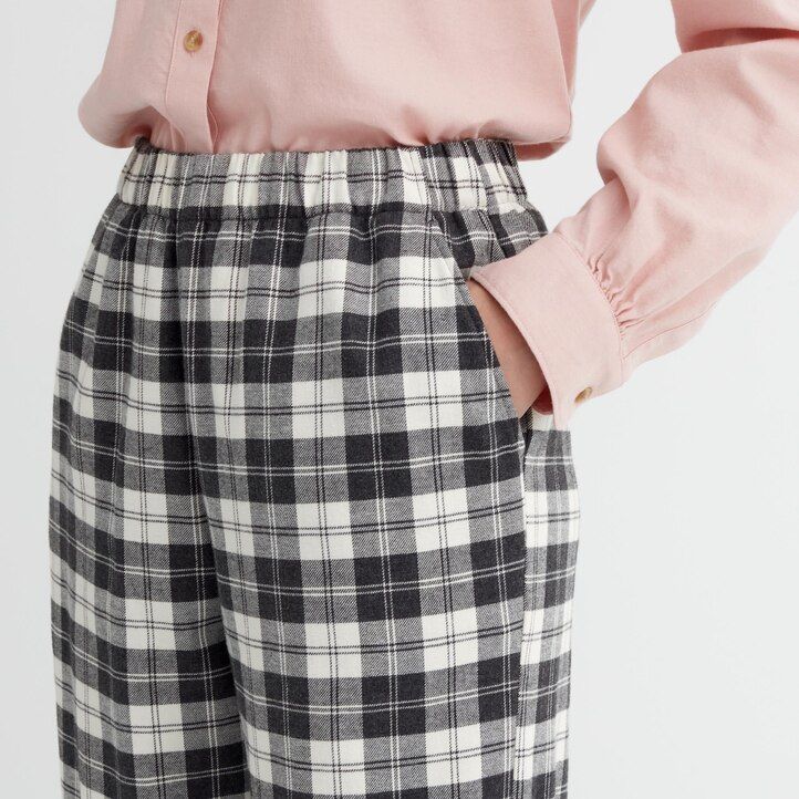 top da donna in flanella uniqlo bianca