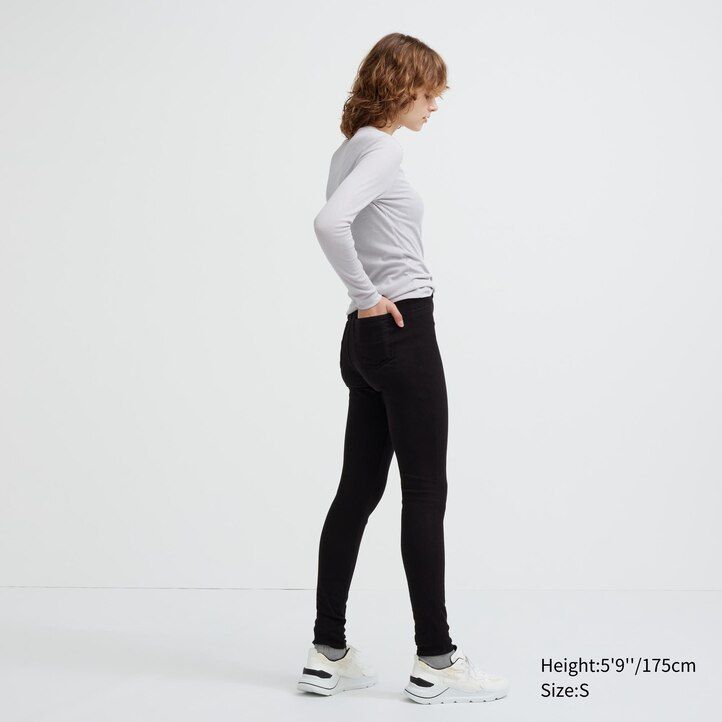 top uniqlo heattech ultra stretch a vita alta da donna colore oliva