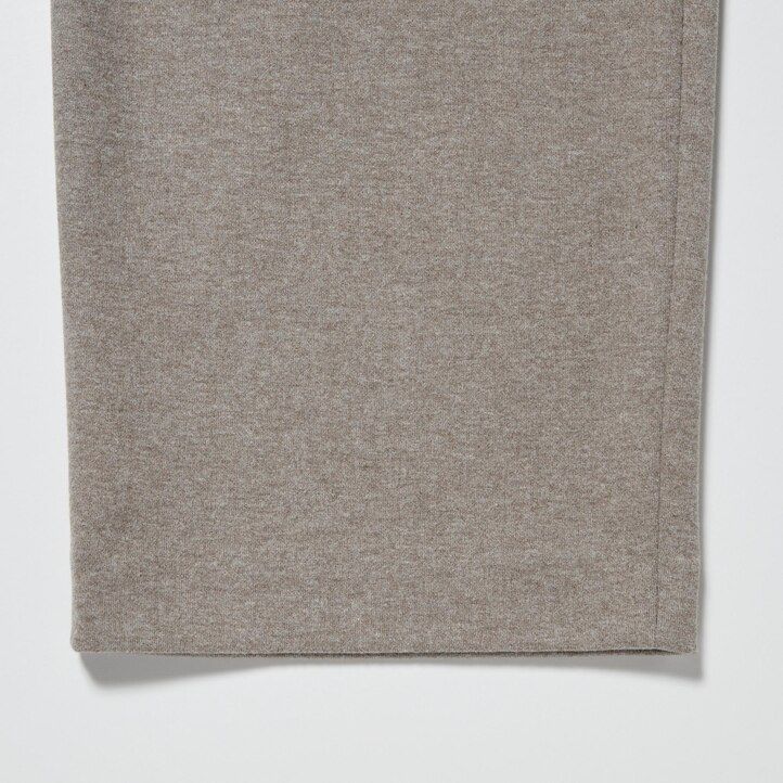 top a gamba larga plissettato in jersey spazzolato uniqlo da donna beige