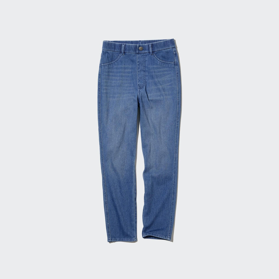 top da donna uniqlo ultra stretch a vita alta e cropped blu