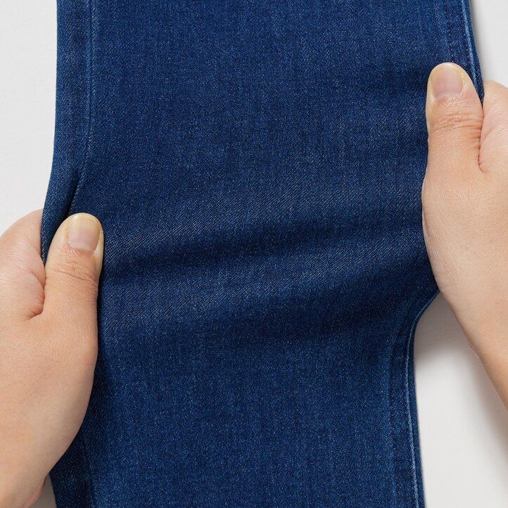 top in denim ultra elasticizzato uniqlo da donna blu