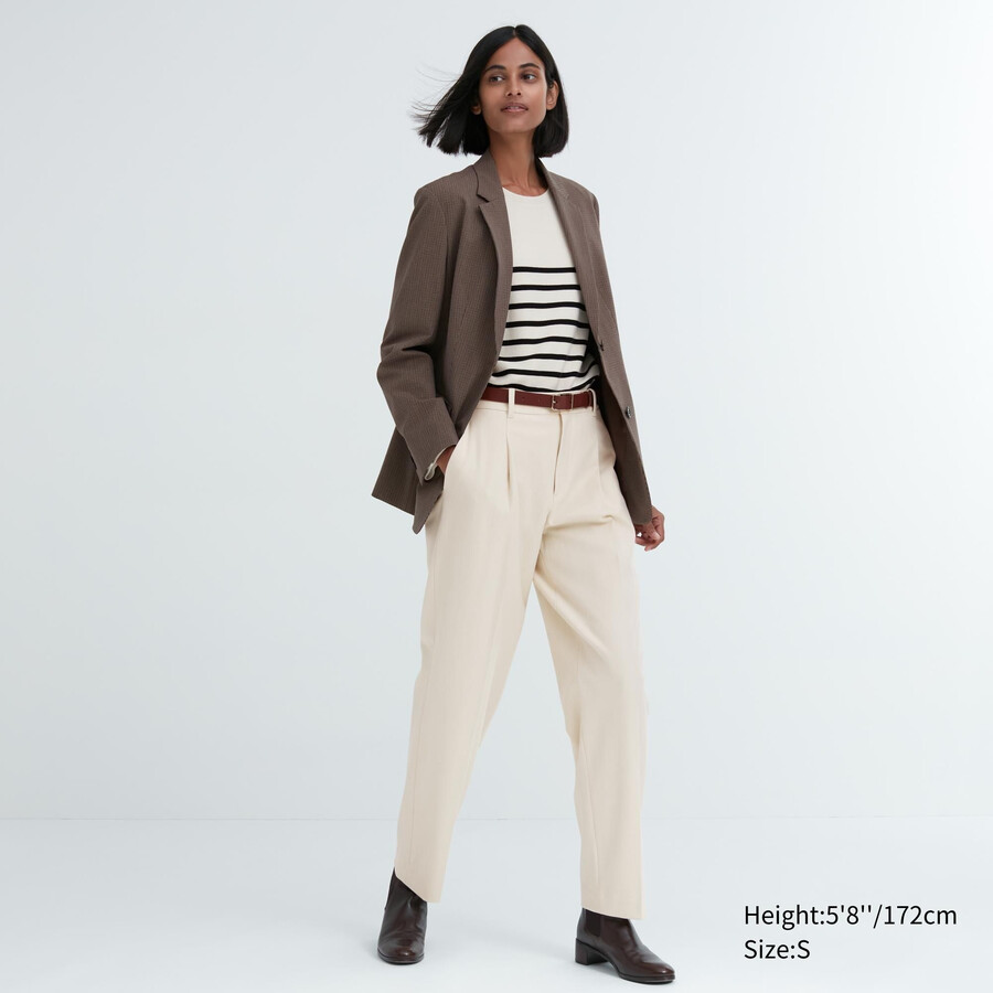 top plissettati da donna uniqlo heattech beige
