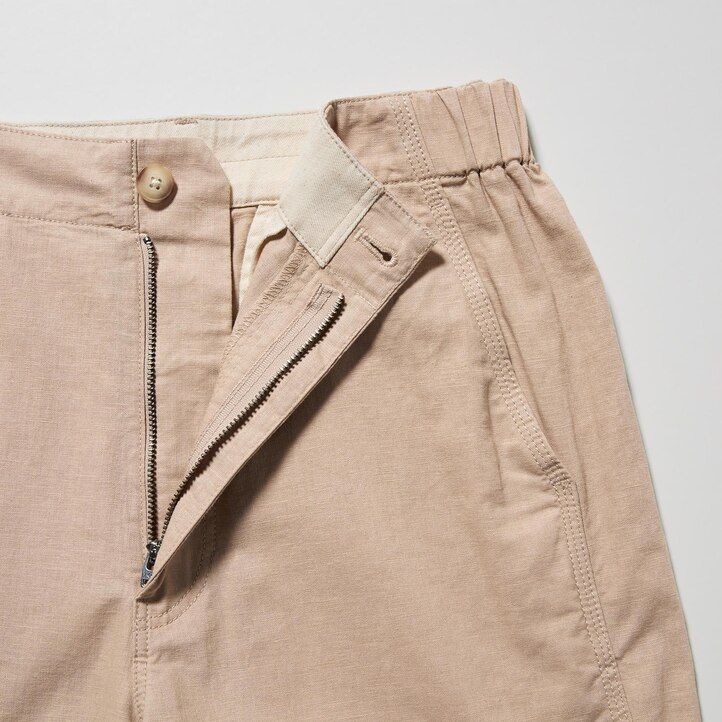 top affusolati in lino e cotone uniqlo da donna colore marrone