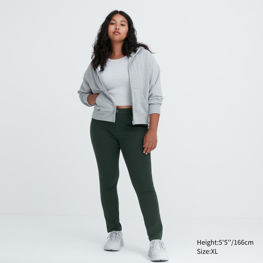 top uniqlo ultra stretch da donna verde scuro