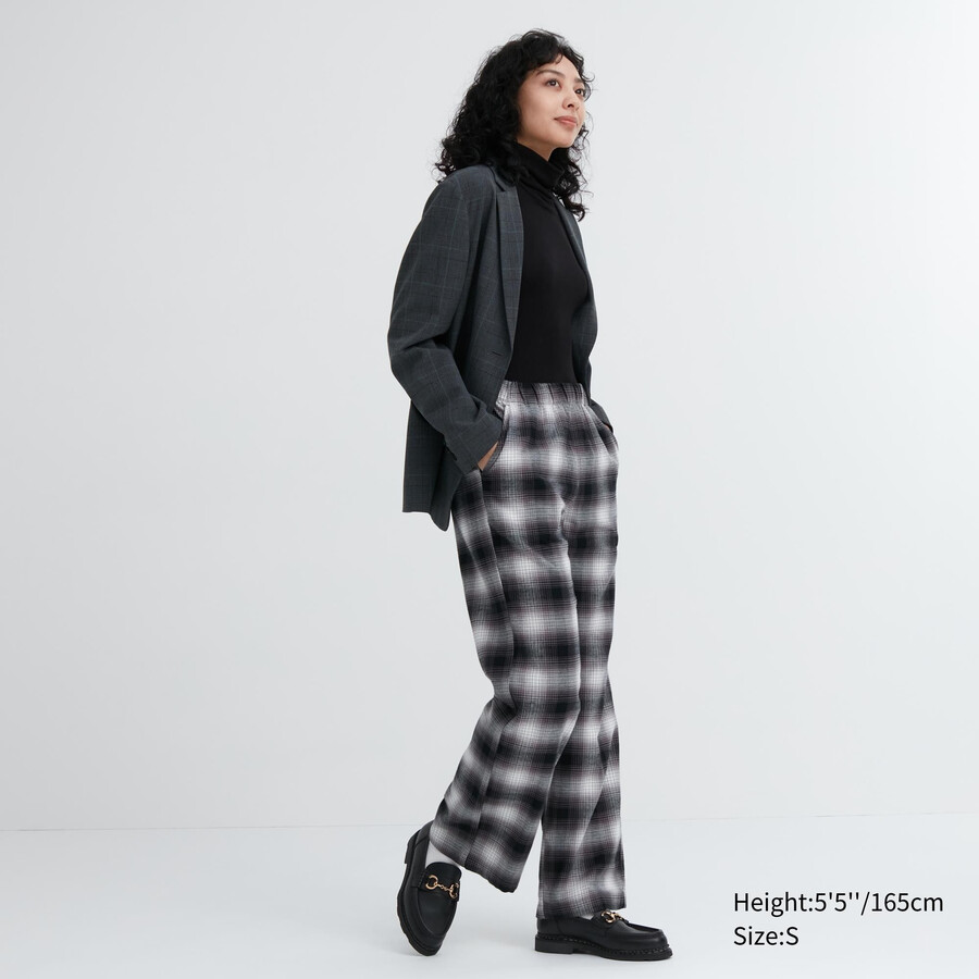 top da donna in flanella uniqlo grigio