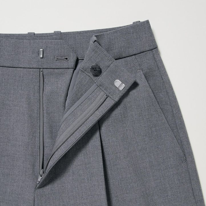 top a gamba larga plissettati uniqlo da donna grigio